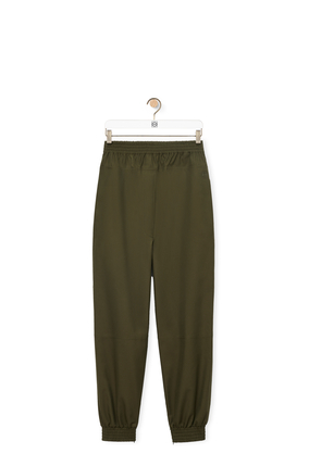 LOEWE Elasticated trousers in cotton gabardine Khaki Brown