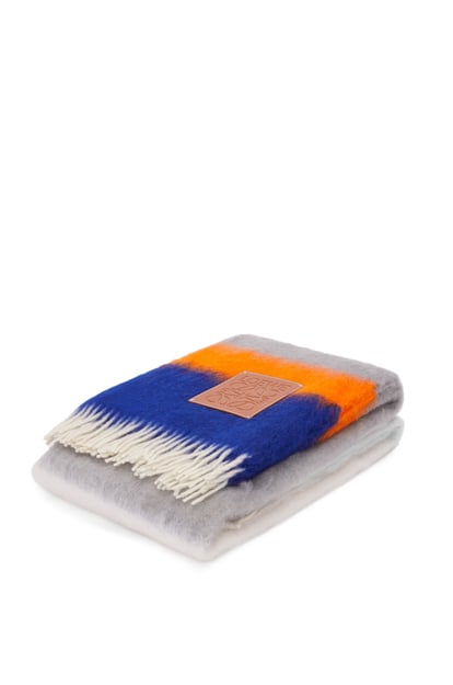 LOEWE Blanket in mohair and wool Dark Blue/Multicolor plp_rd