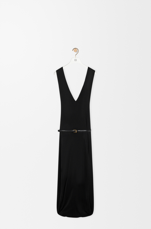 LOEWE Drapiertes Kleid aus Viskose Schwarz