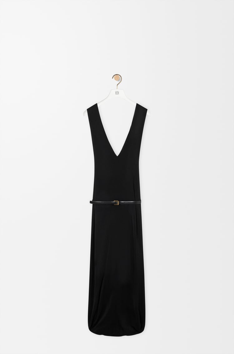 LOEWE Robe drapée en viscose Noir