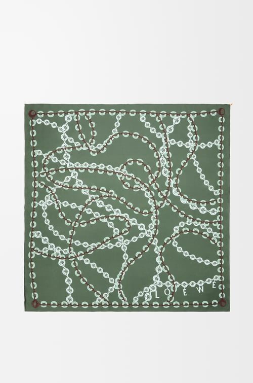 LOEWE Scarf in silk Green/Multicolor