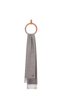 LOEWE Bufanda en cashmere con anagrama Gris