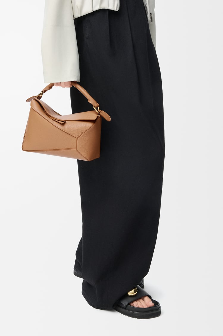 LOEWE Small Puzzle bag in soft grained calfskin Toffee