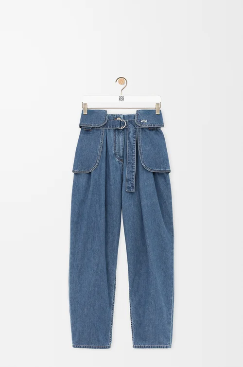 LOEWE Cargo jeans in denim Light Blue