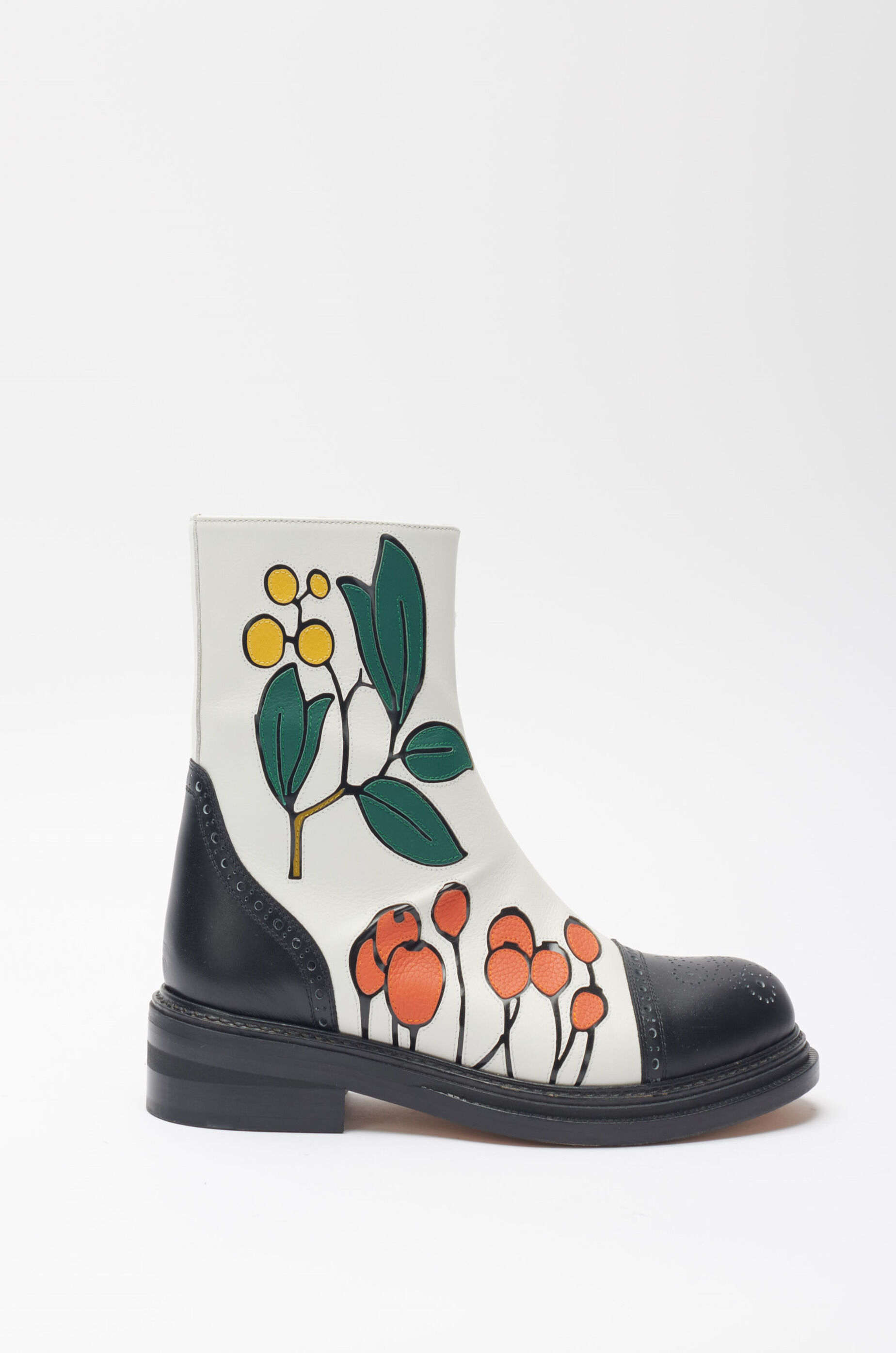 Bota intarsia en piel de ternera Negro/Multicolor - LOEWE