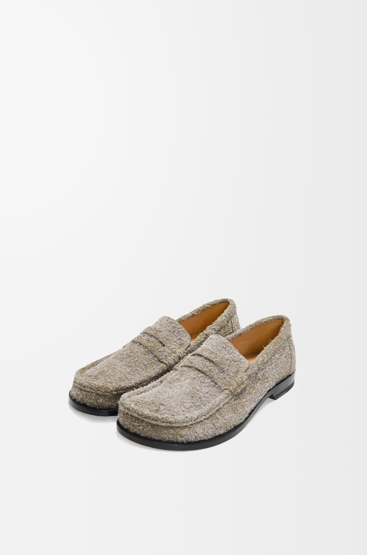 LOEWE Campo loafer in brushed suede Khaki Green