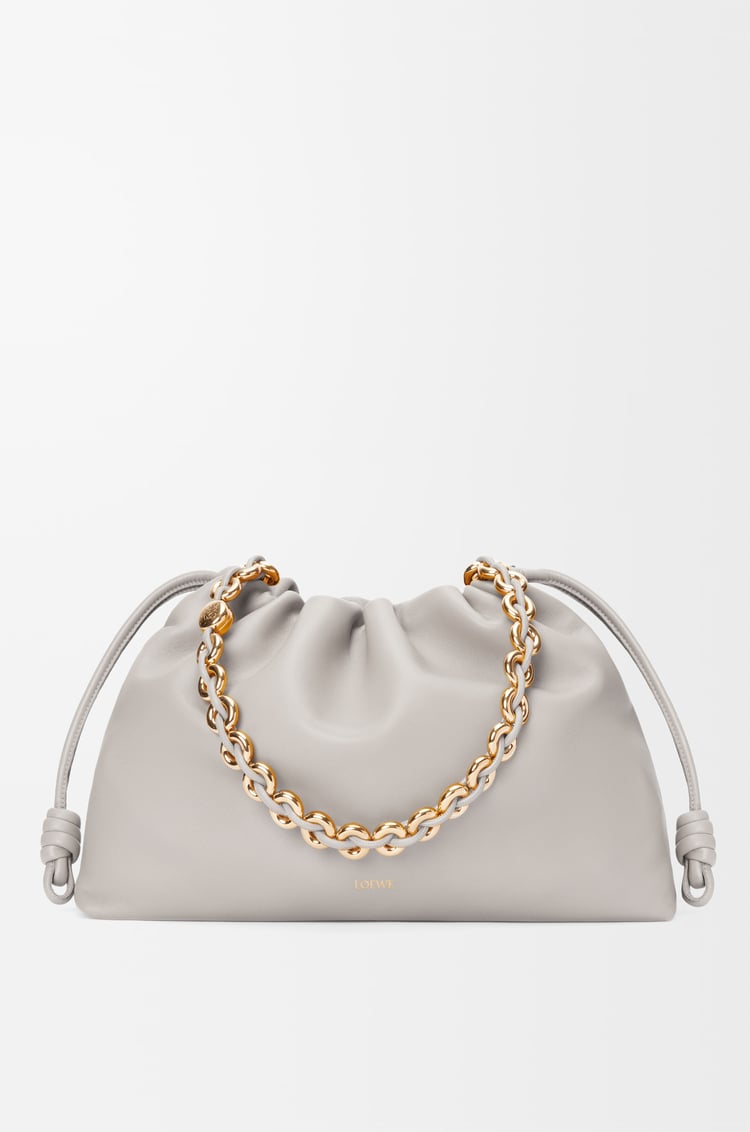 LOEWE 大号柔软纳帕羊皮革 Flamenco Purse 手袋 银灰色