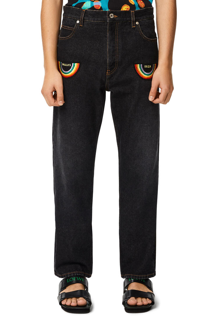 LOEWE Rainbow patch trousers in denim Washed Black pdp_rd