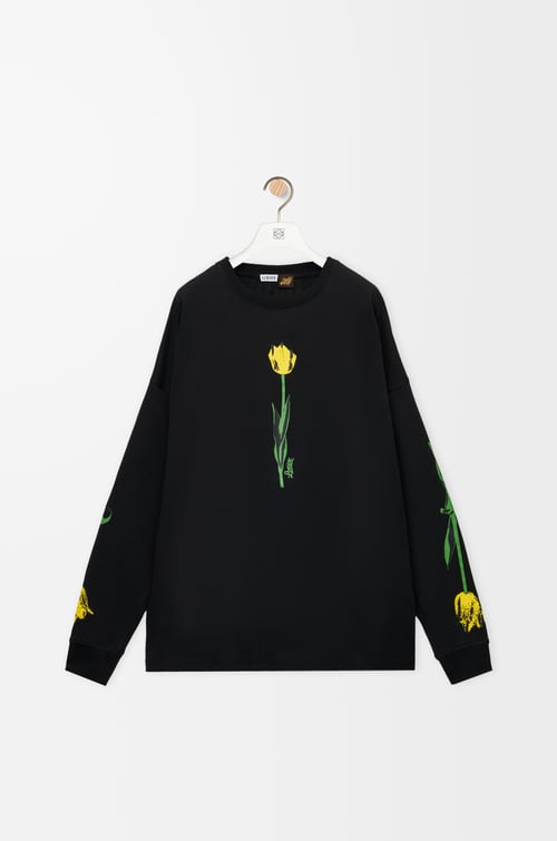LOEWE Long sleeve T-shirt in cotton Black