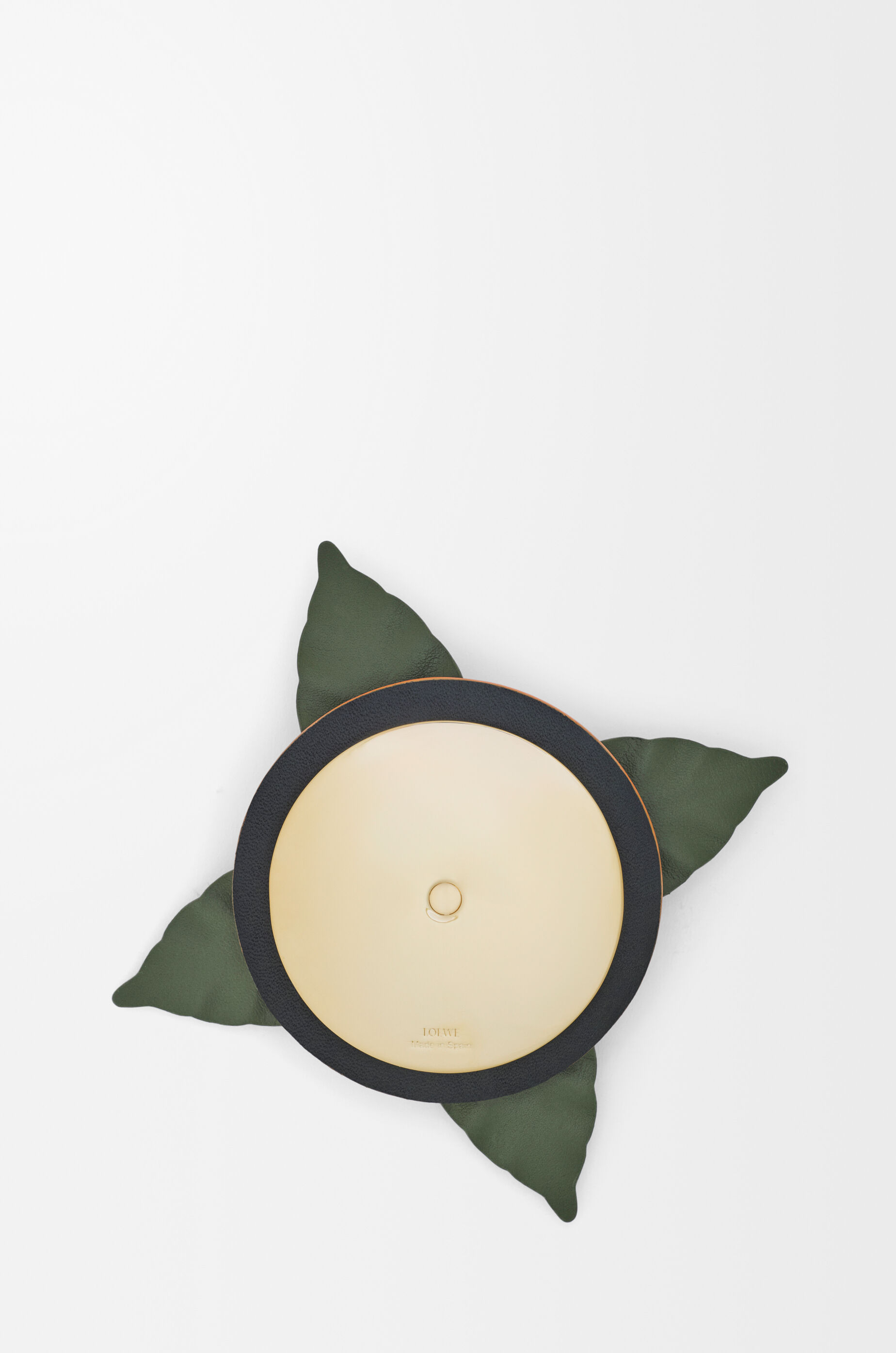 Small orchid candle lid in classic calfskin and brass White