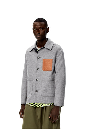 LOEWE Workwear jacket in wool and cashmere Navy/Grey plp_rd