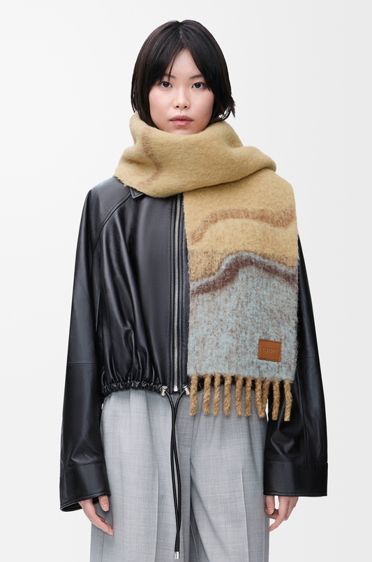 ロエベ LOEWE ファッション小物 ストライプ ロゴ ストール ウール  