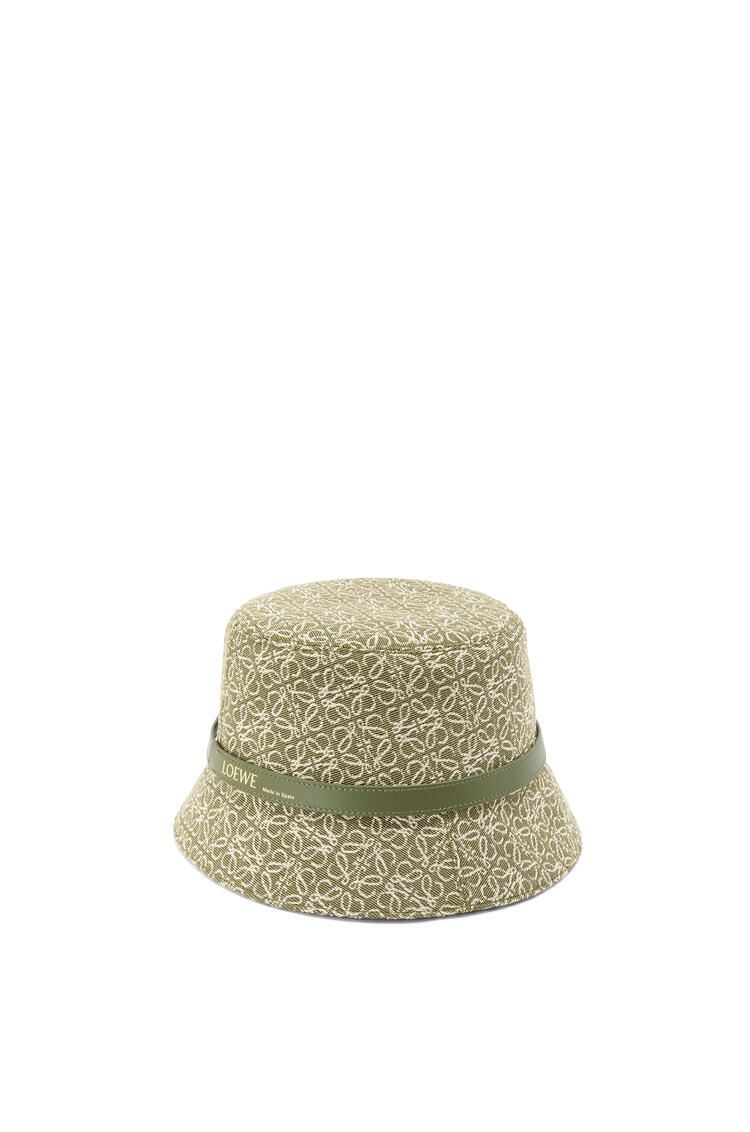 LOEWE Sombrero de pescador en jacquard y piel de ternera Verde/Verde Aguacate pdp_rd