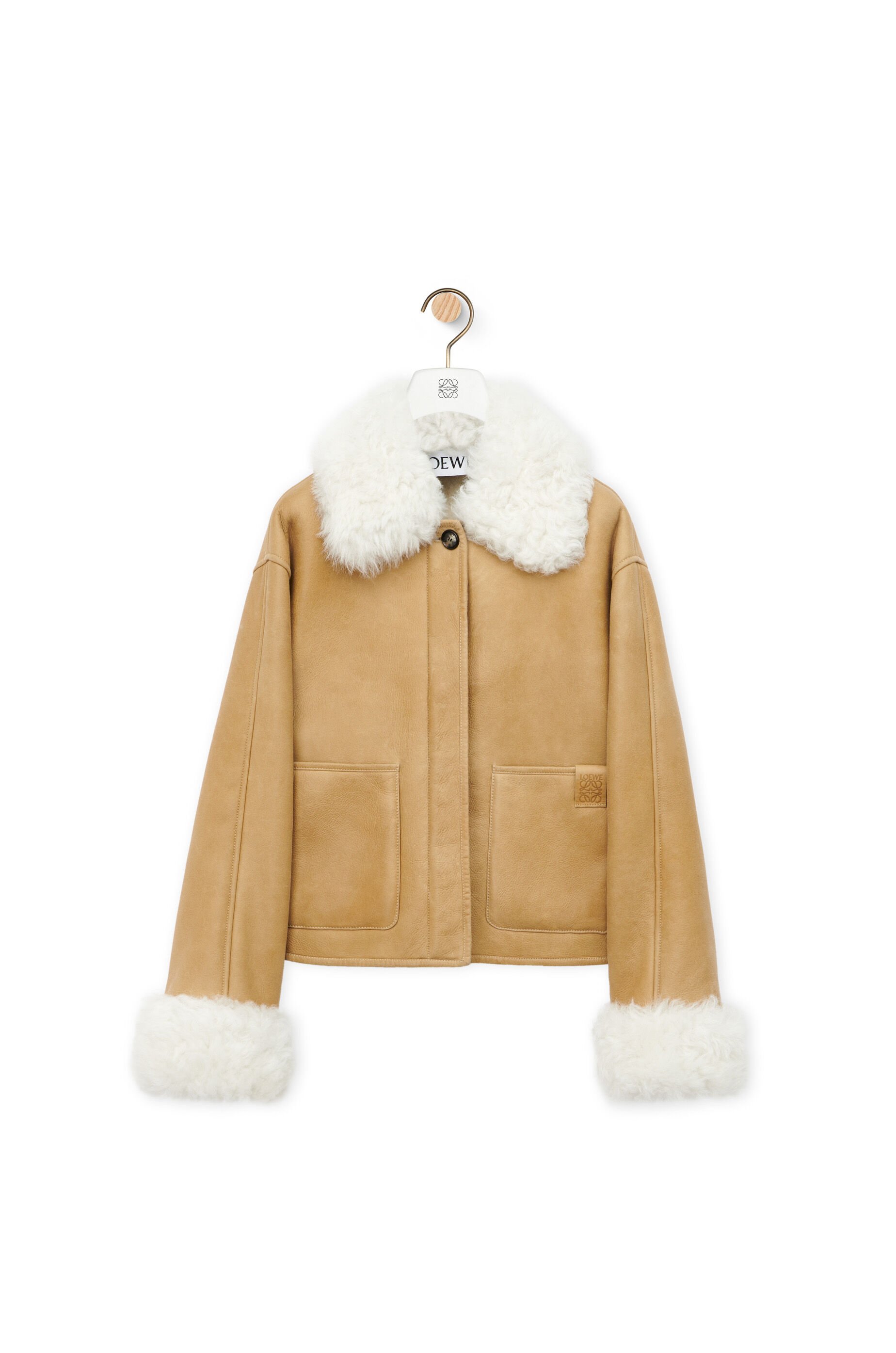 Jacke aus Shearling WeiB Gold LOEWE