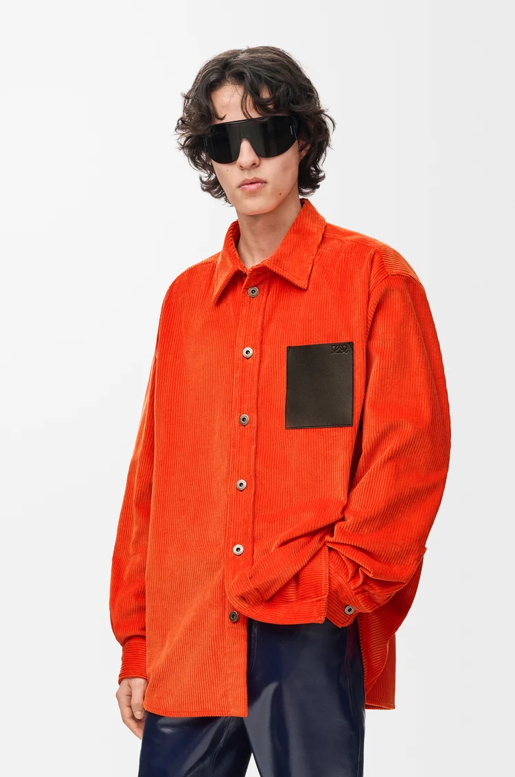 LOEWE Shirt in cotton corduroy Orange