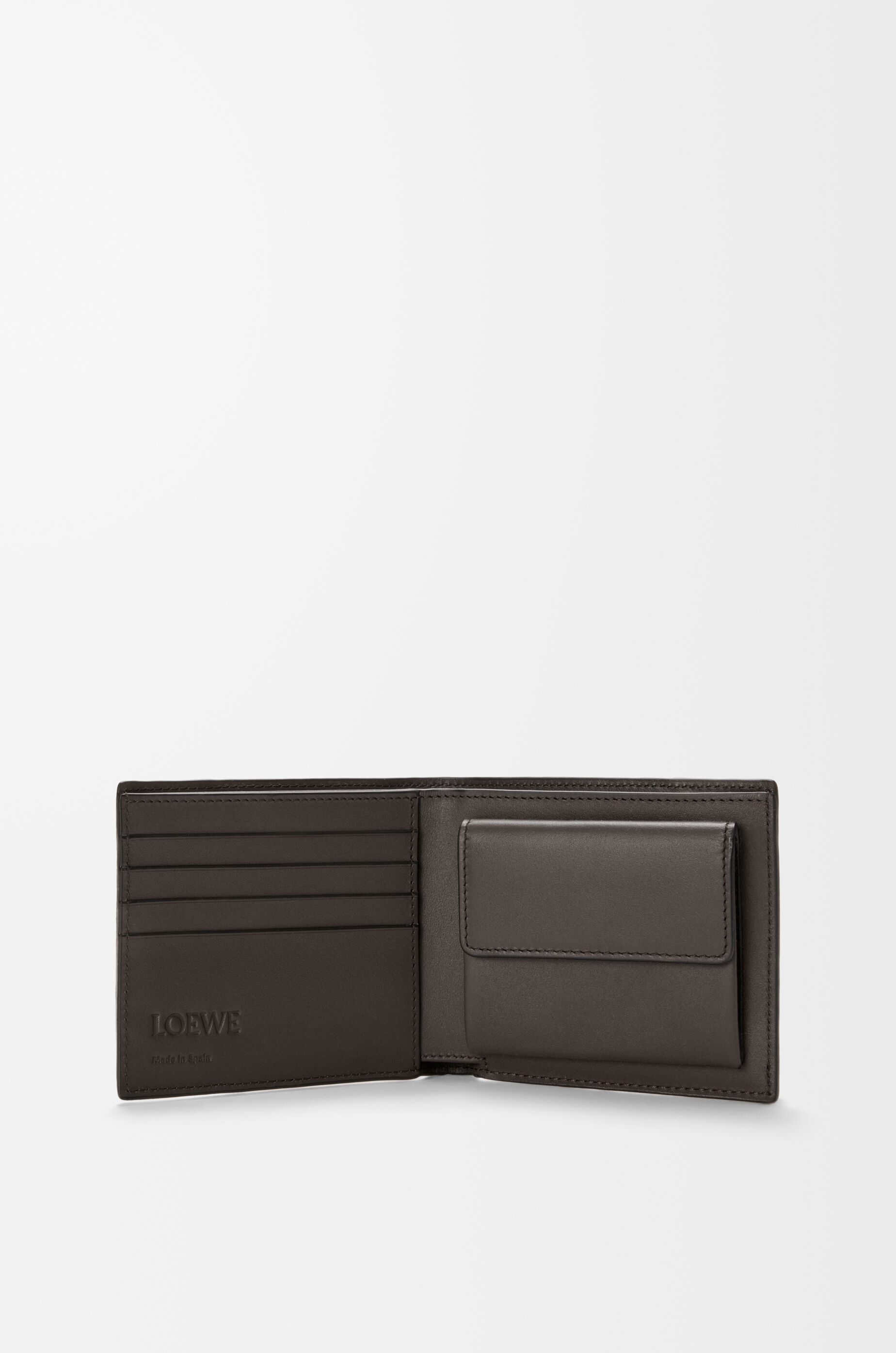 Puzzle bifold coin wallet in supple grained calfskin Grey - LOEWE