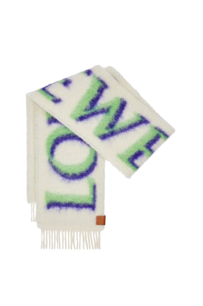 LOEWE LOEWE scarf in wool and mohair White/Green plp_rd