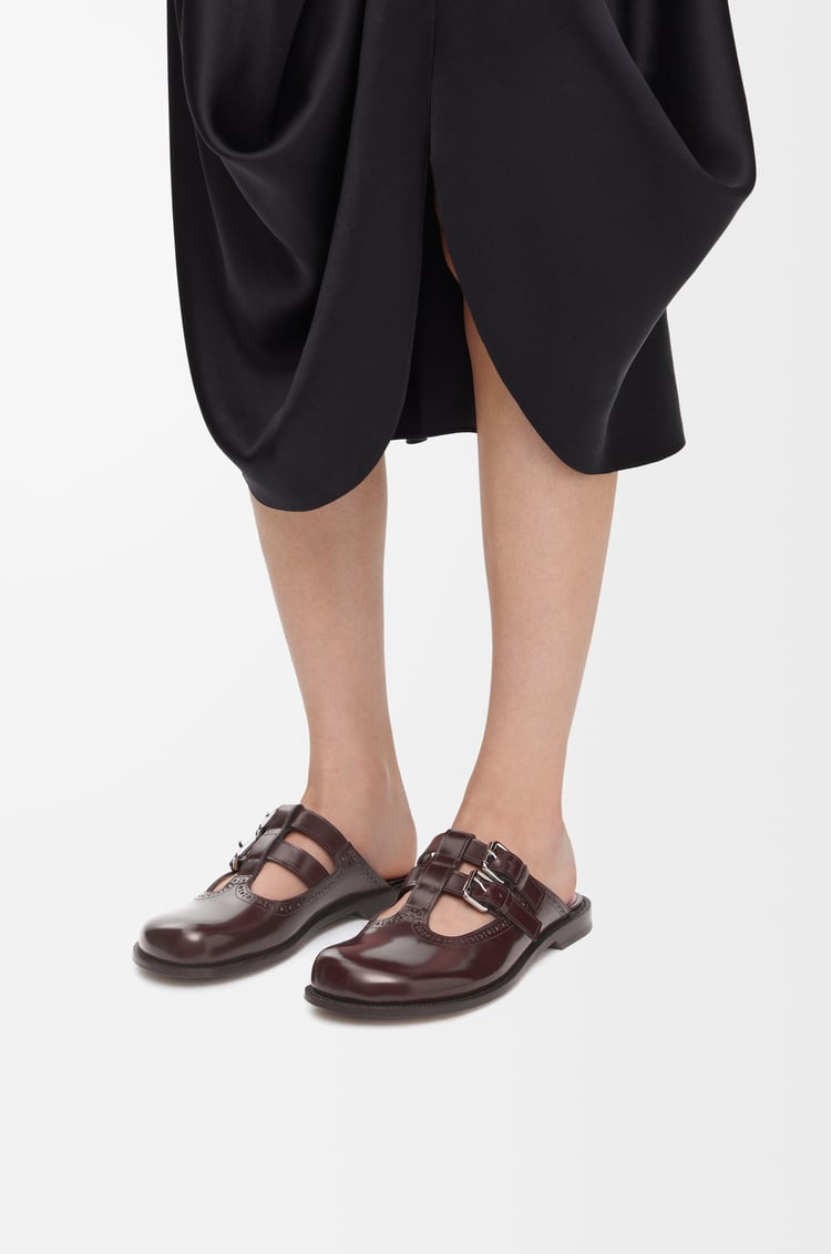 LOEWE Mule Mary Jane Campo en piel de ternera Burdeos