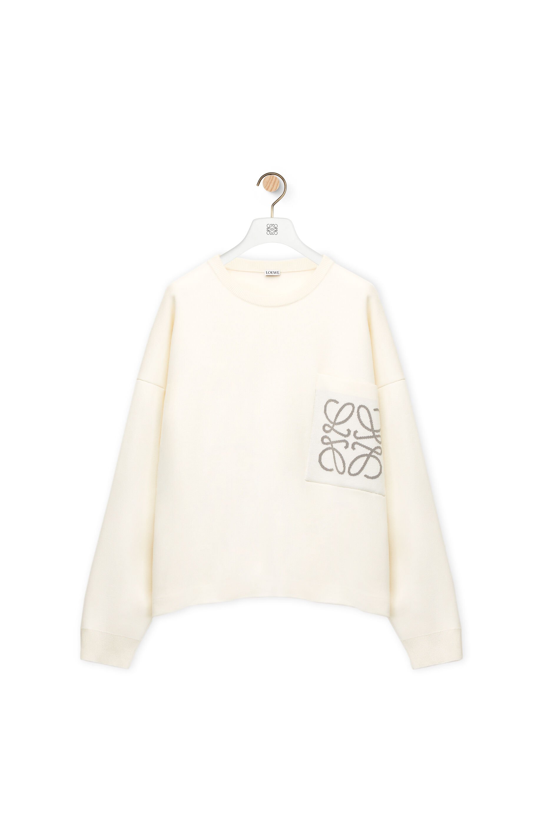 アナグラムポケット セーター (コットン＆レーヨン) ソフトホワイト