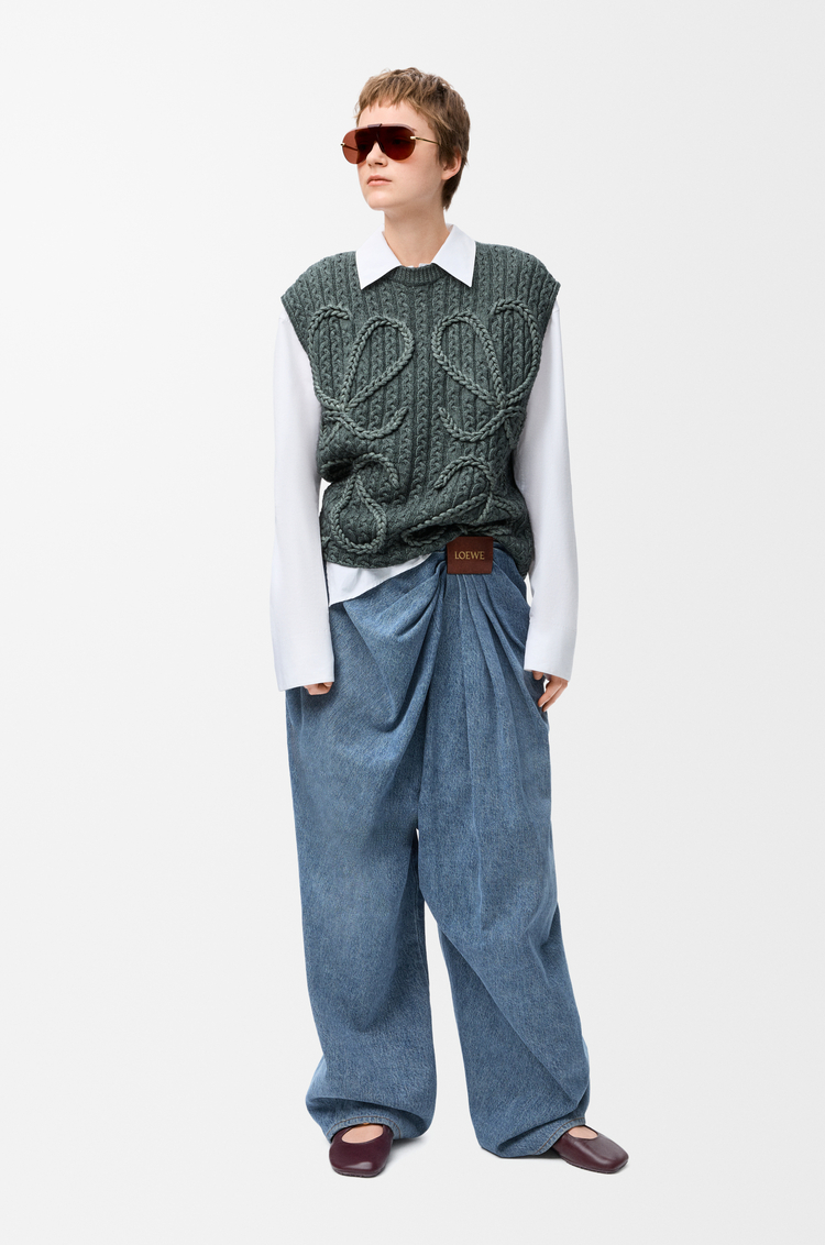 LOEWE Draped jeans in denim Indigo Blue