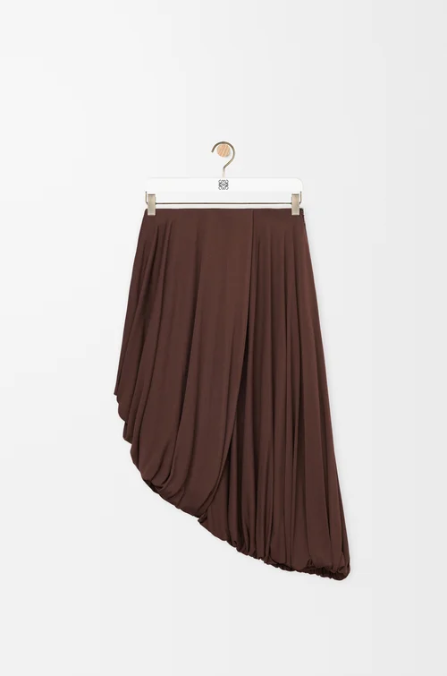 LOEWE Jupe drapée en viscose Café