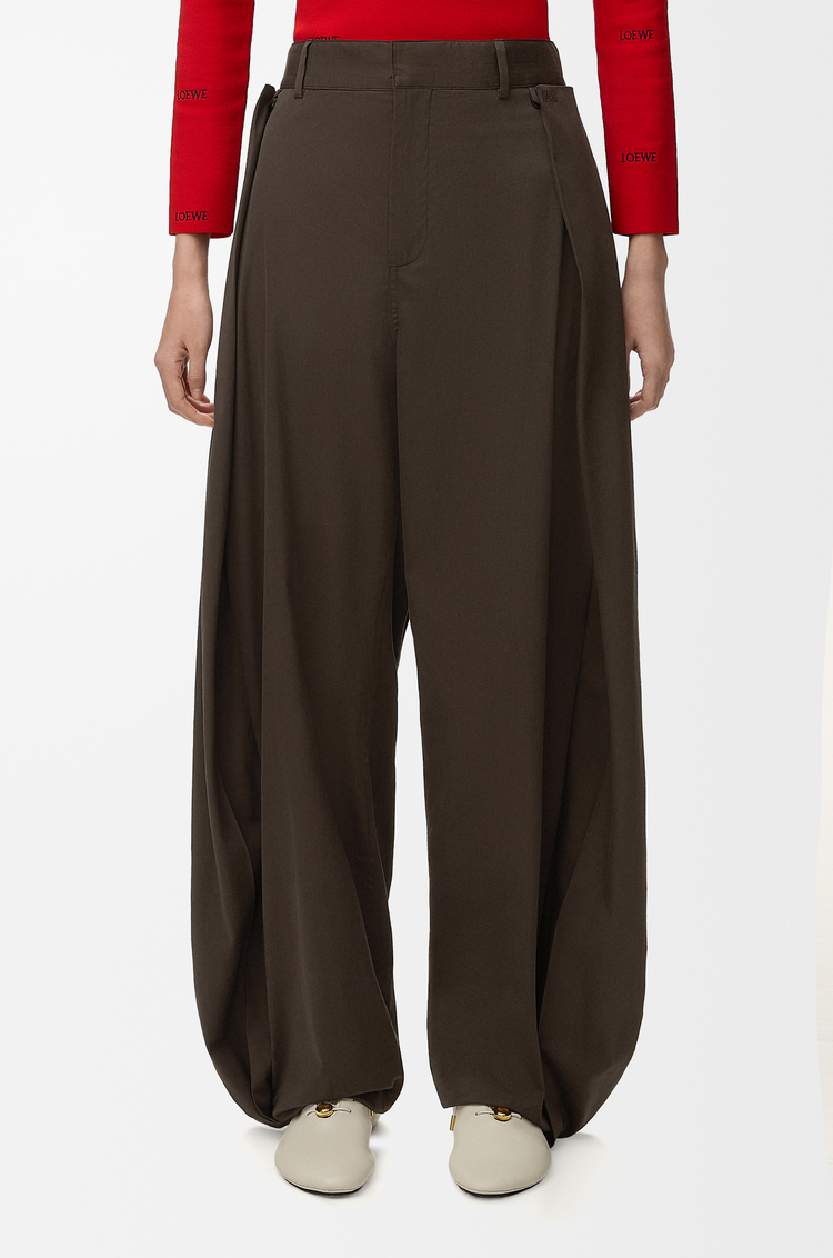 LOEWE Pantalón en algodón y seda Marrón