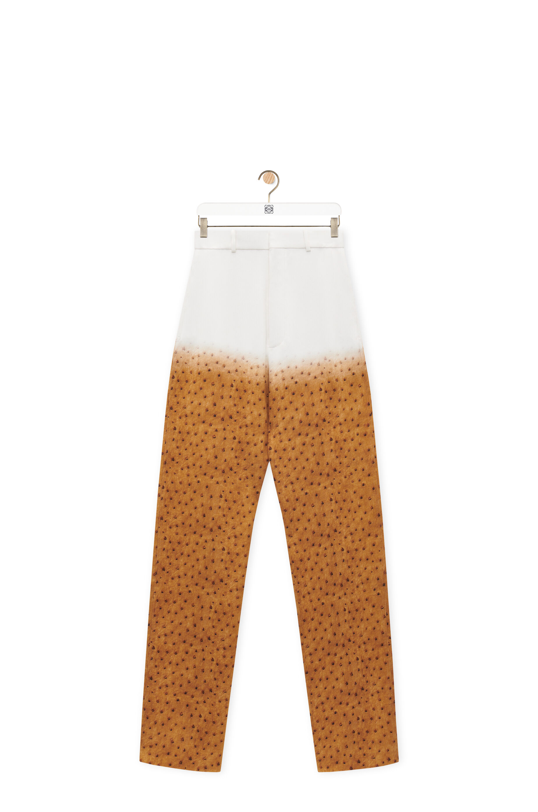 LOEWE アナグラム ロゴ 刺繍 センタープレス トラウザーパンツ