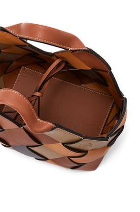 LOEWE Small Surplus Leather Woven basket bag in calfskin Brown/Brown plp_rd