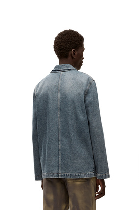 LOEWE Anagram workwear jacket in denim Blue Jeans Chine