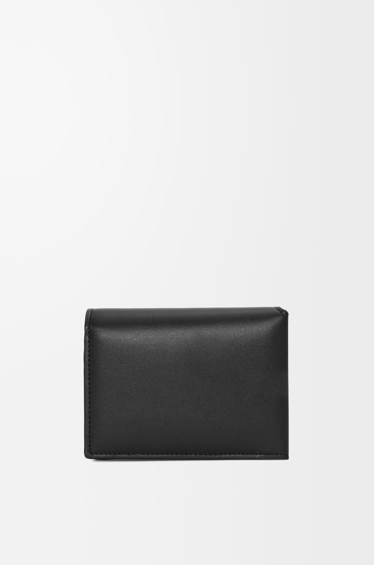 LOEWE Folded wallet in shiny nappa calfskin Black/Dark Khaki