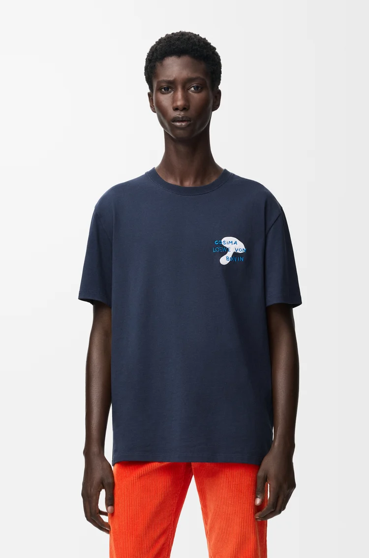 LOEWE Relaxed fit T-shirt in cotton Navy Blue