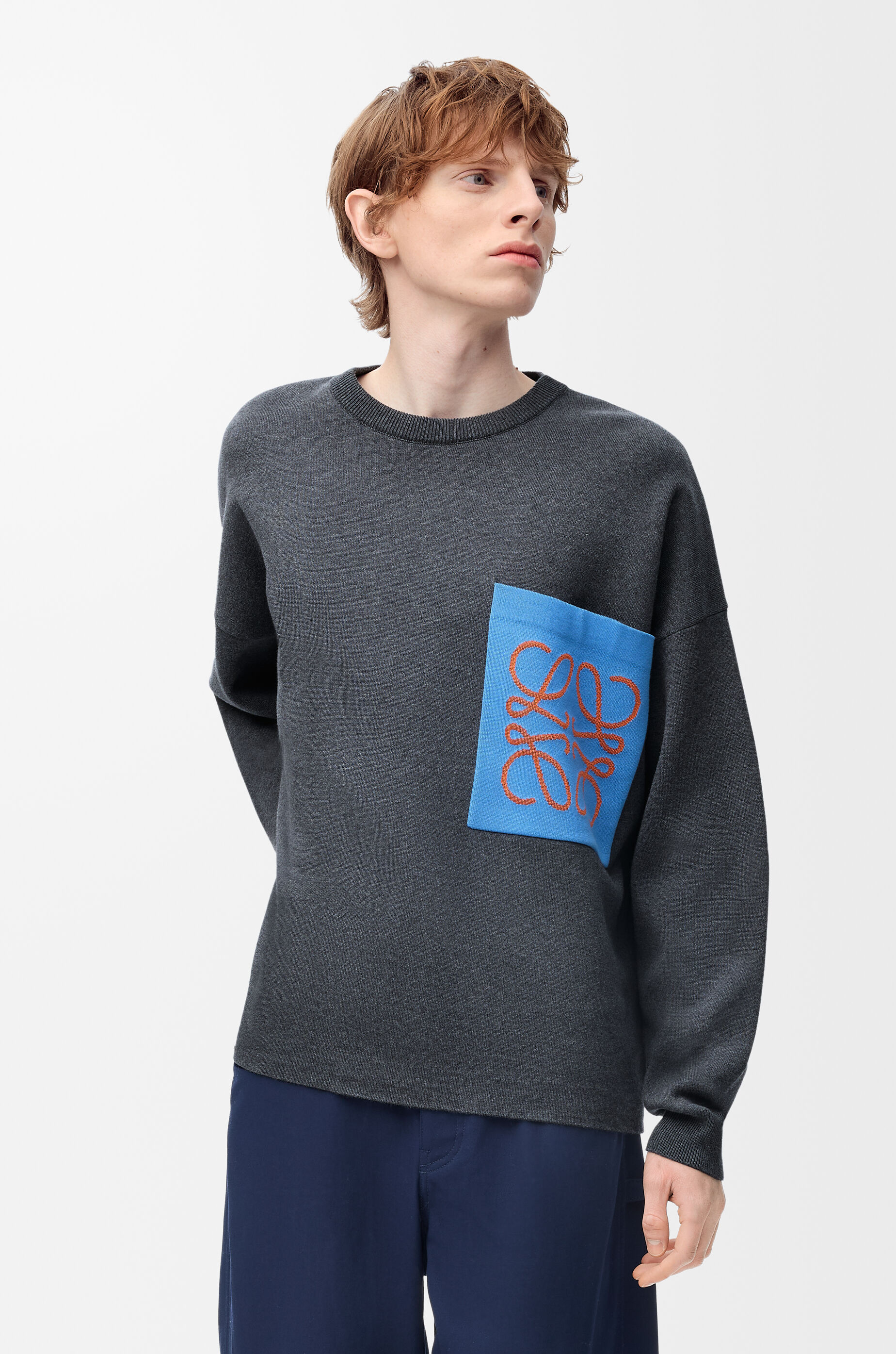 24AW ロエベ セーター(コットンブレンド) アナグラム　LOEWE LOEWE☆アナグラムポケットセーター（コットンブレンド） (LOEWE