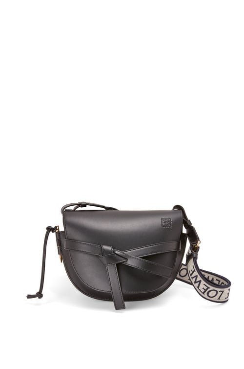 LOEWE Small Gate Dual bag in soft calfskin and jacquard Black