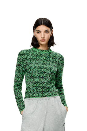 LOEWE Jersey en lana con Anagrama Verde/Negro plp_rd