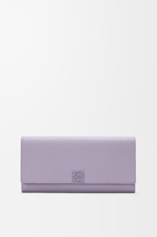 LOEWE 애너그램 컨티넨탈 지갑 - 페블 그레인 카프스킨 더티 모브