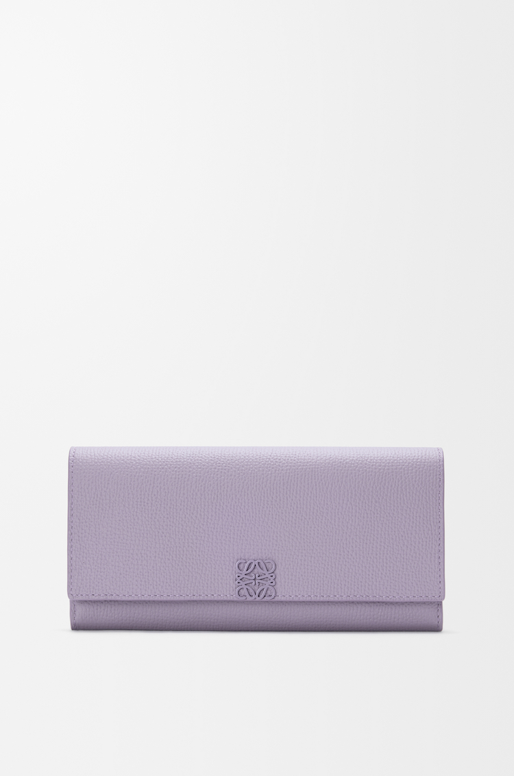 LOEWE 애너그램 컨티넨탈 지갑 - 페블 그레인 카프스킨 더티 모브