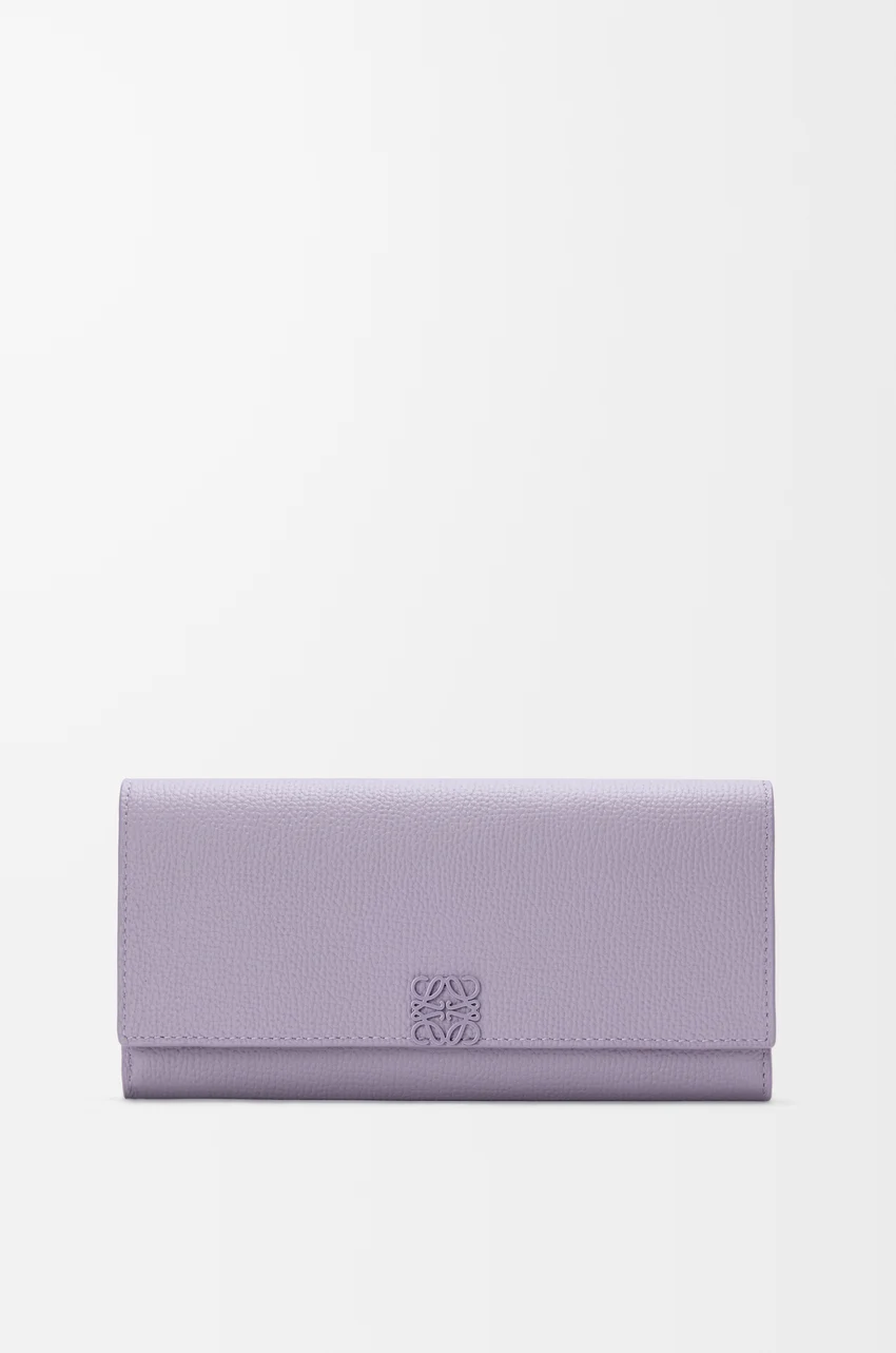 Anagram continental wallet in pebble grained calfskin