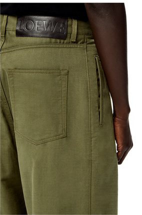 LOEWE Low crotch trousers in cotton Military Green plp_rd