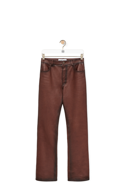 LOEWE Bootleg trousers in nappa calfskin Earth Brown