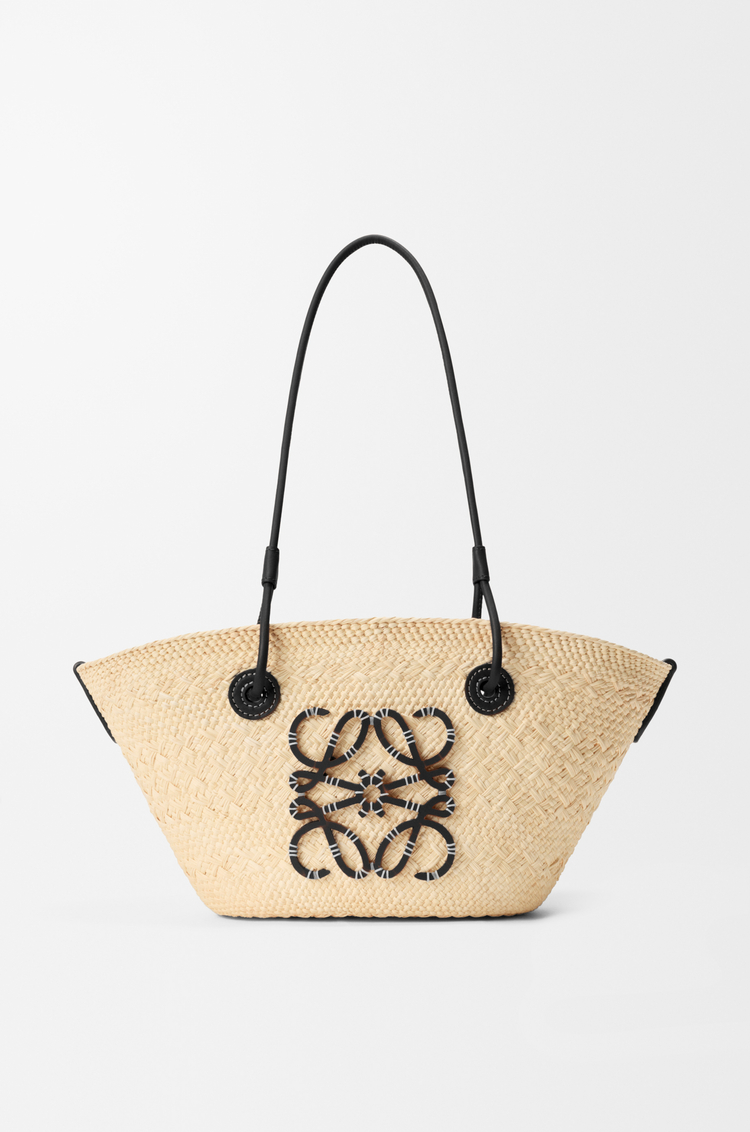 LOEWE アナグラム バスケットバッグ スモール（イラカヤシ&カーフ） ナチュラル/ブラック