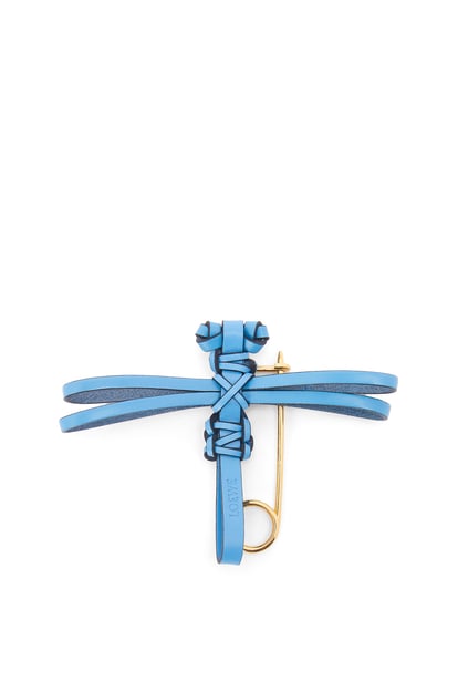 LOEWE Dragonfly pin charm in calfskin Sky Blue plp_rd