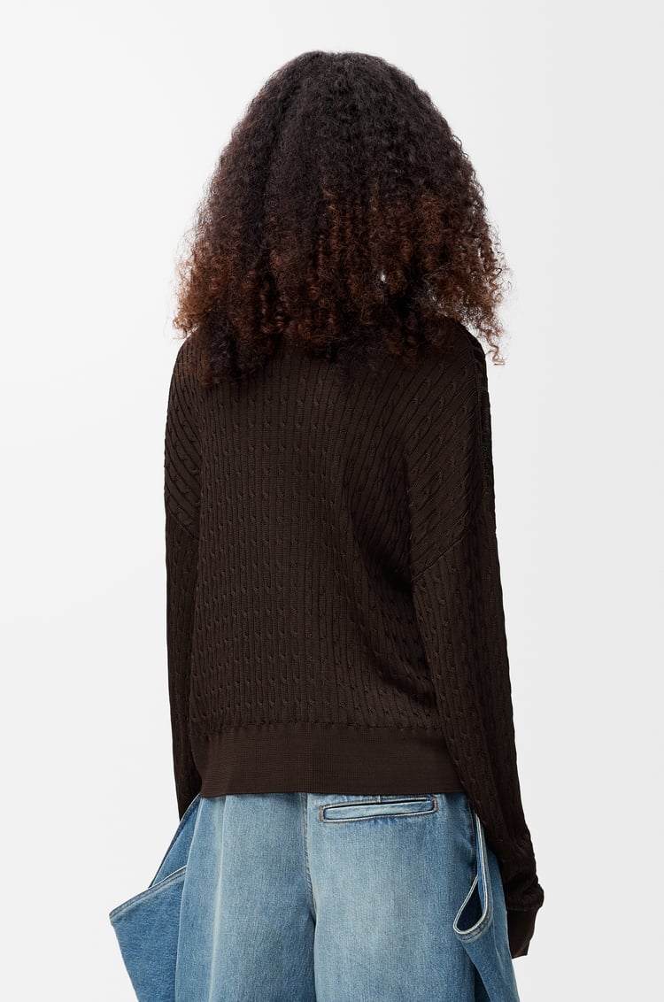 LOEWE Cardigan in viscose Dark Brown