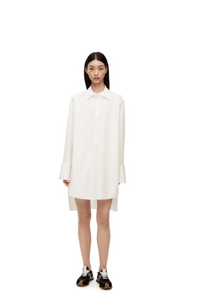 LOEWE Deconstructed shirt dress in cotton Optic White