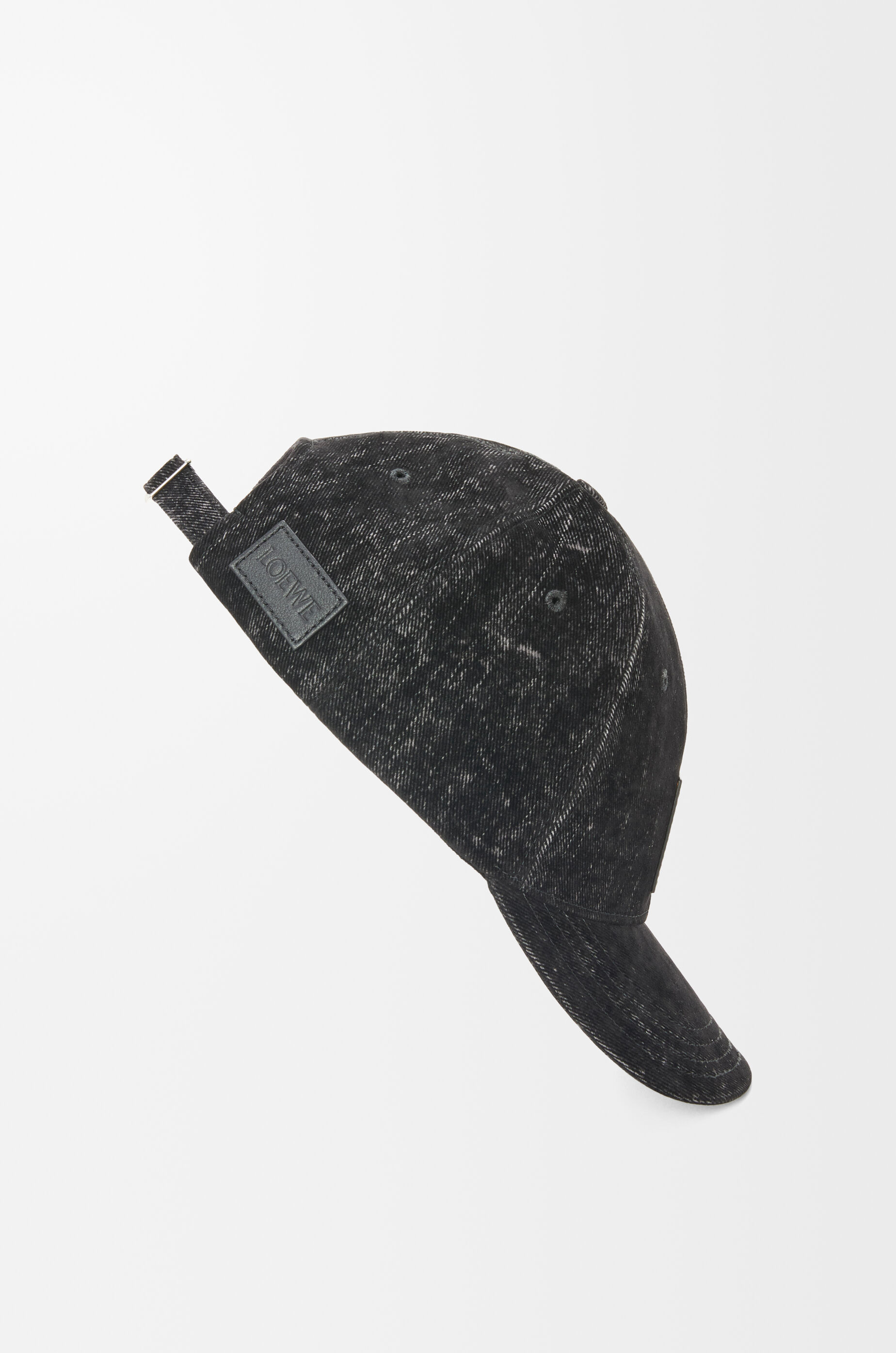 Patch cap in flocked denim Black - LOEWE
