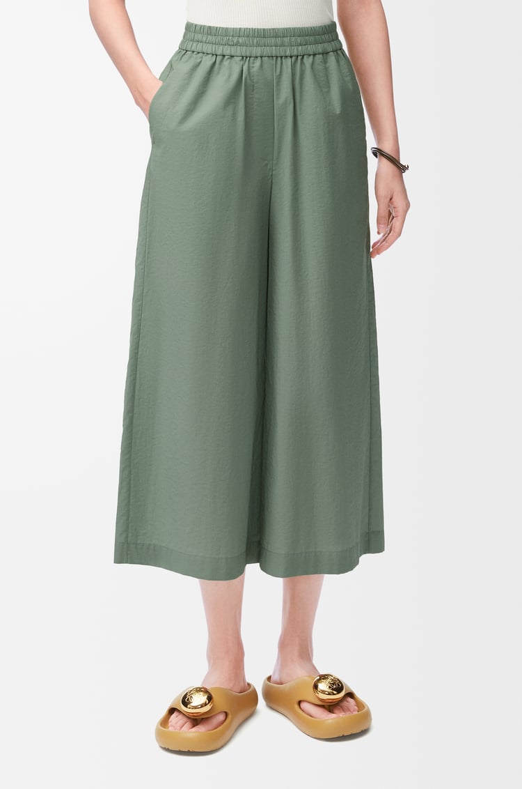 LOEWE Pantalón cropped en mezcla de algodón Salvia