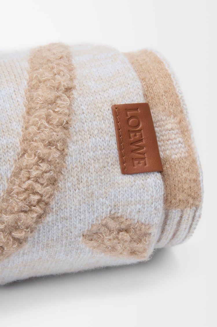 LOEWE Sciarpa in lana e cashmere Beige Melange