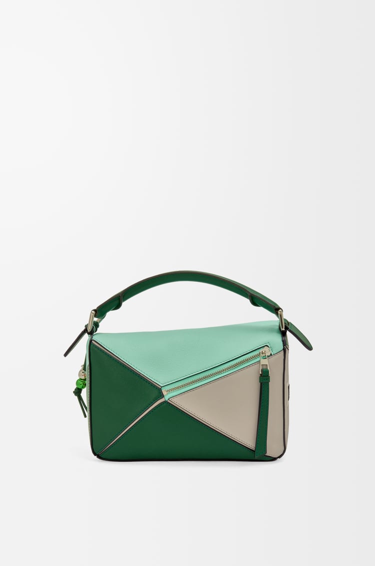 LOEWE Puzzle 10 Ken Price re-edition bag in classic calfskin Dark Forest/Multicolor
