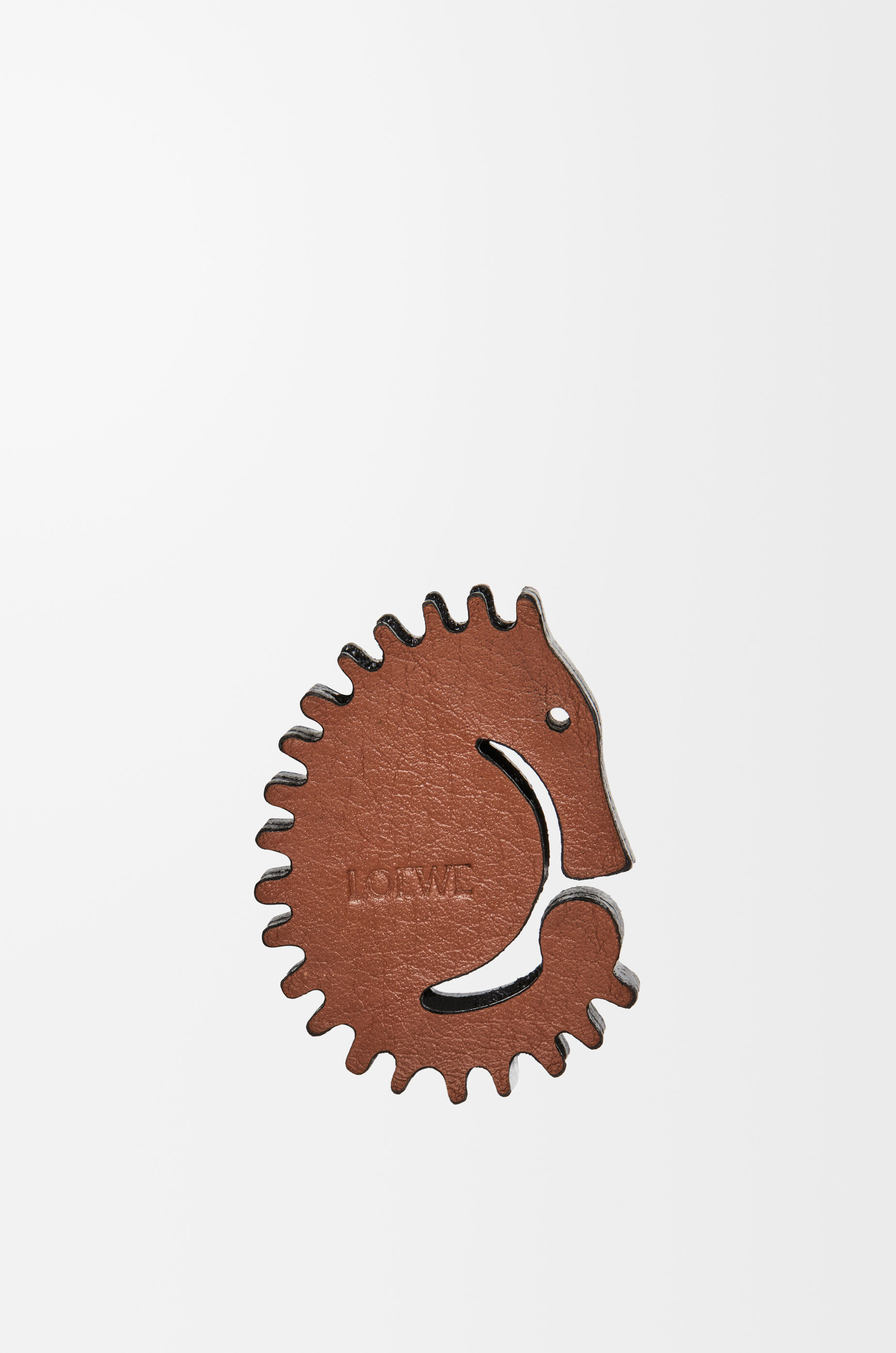 LOEWE 經典小牛皮海馬骰子 花瓣粉/棕褐色