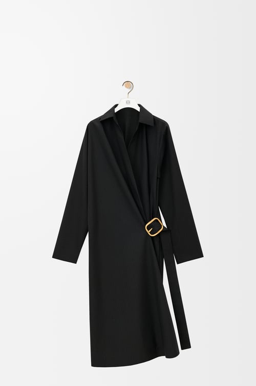 LOEWE Belted dress in wool Black