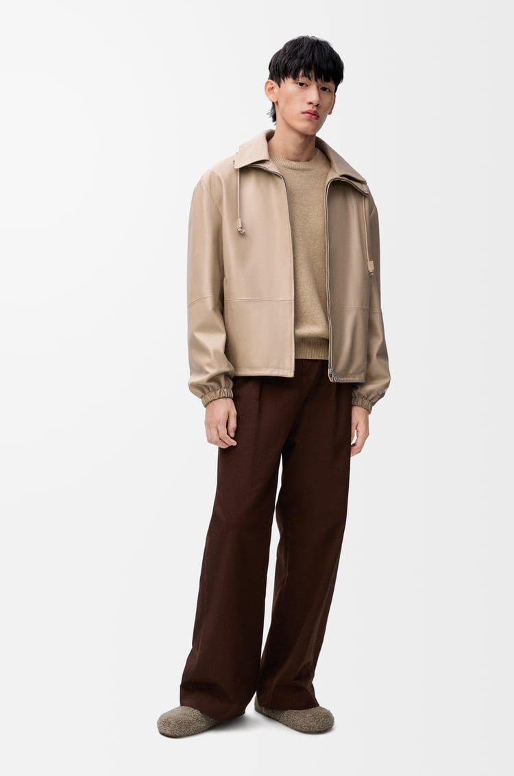 LOEWE Hooded jacket in nappa lambskin Light Beige